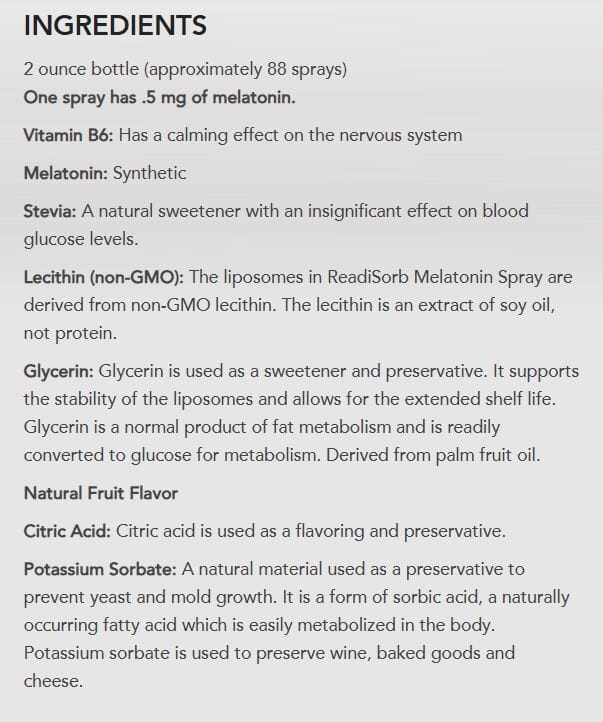 ReadiSorb Liposomal Melatonin Spray - 2 fl oz